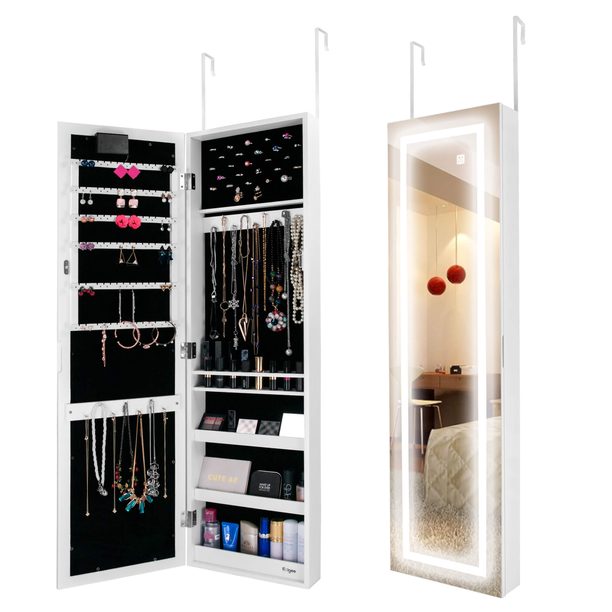 LED Mirror Jewelry Cabinet Display Image